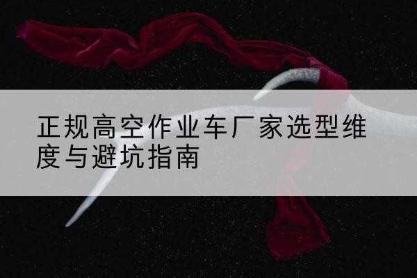 宣恩高空作业车厂家-正规选型维度与避坑指南